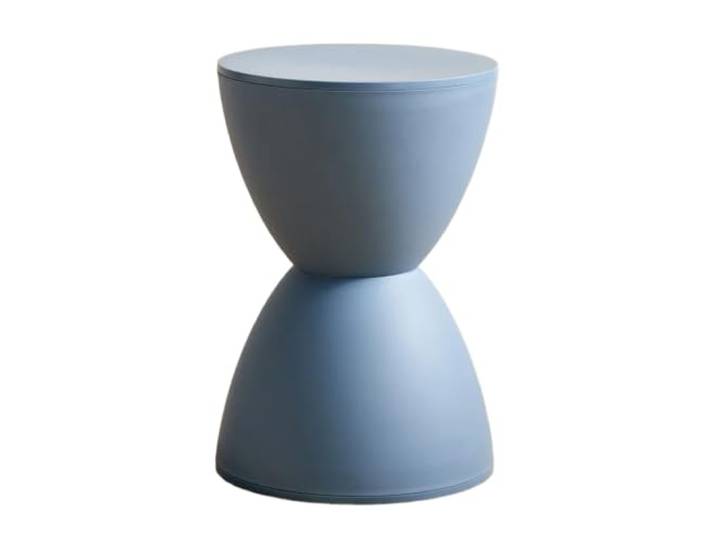QAUUCP Fußhocker für Wohnzimmer Runder Sanduhr-Hocker Schuhwechsel – farbenfrohes geometrisches ästhetisches Design, geeignet for moderne Inneneinrichtung(Blue)