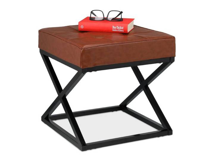 Relaxdays Sitzhocker mit Kunstleder