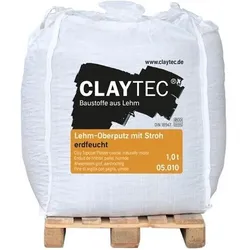 CLAYTEC Lehm-Oberputz grob mit Stroh, erdfeucht - 1,0 t Big-Bag