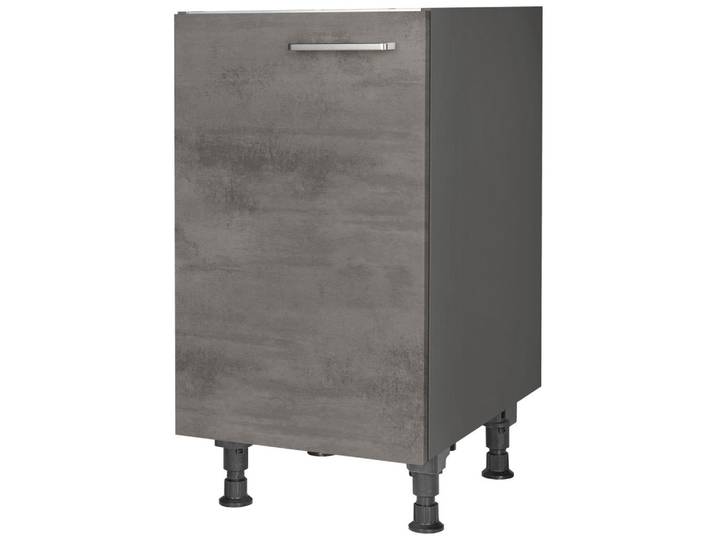 Spülenunterschrank, Grau, 45x87x56 cm, Metall, Einzel Stellbar, Nobilia