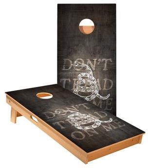Skip's Garage Don't Tread On Me Black Cornhole Boards