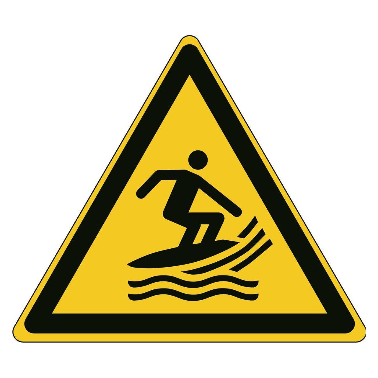 Brady ISO-Sicherheitsschild - Warnung vor Surf-Fahrzeugen (W/W046/NT/PP-TRI315-1)