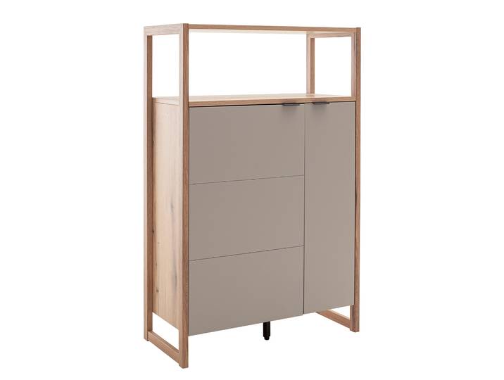 Haut buffet 95 x 150 x 44cm Beige/Gris/Gris sable