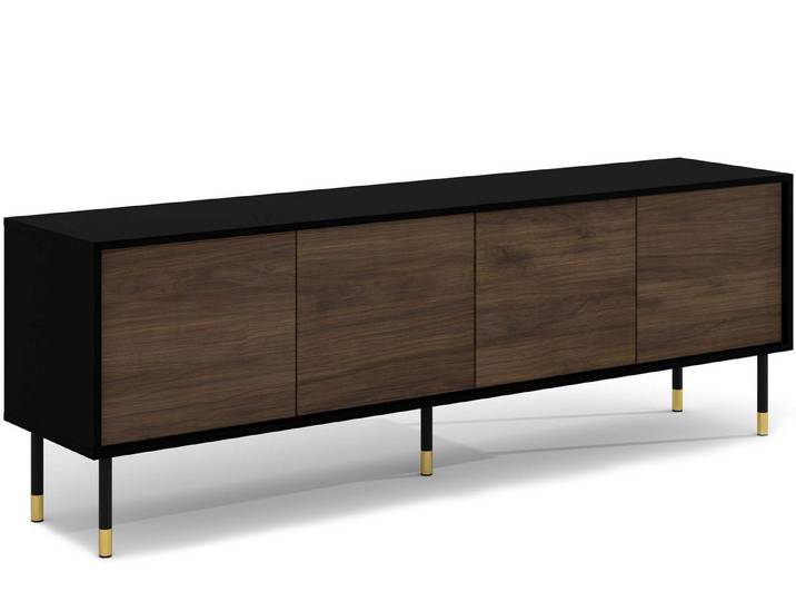 KONSIMO® Lowboard SEVIA TV-Schrank, TV Möbel, mit Push-to-Open-Funktion, Loft-Stil, gefräste Fronten, hohe Füße 20 cm