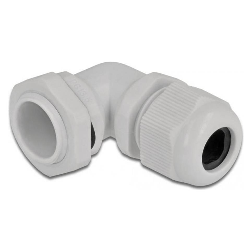 Delock Kabelverschraubung 90° gewinkelt PG13,5 grau (60299)