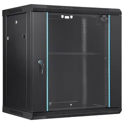 VEVOR 12U Netzwerk-Serverschrank zur Wandmontage, 14,8" tief, Server-Rack-Schrankgehäuse, ca. 91 kg. Bodenmontierte Ladekapazität, mit abschließbaren Glastür-Seitenwänden, für IT-Geräte, A/V-Geräte