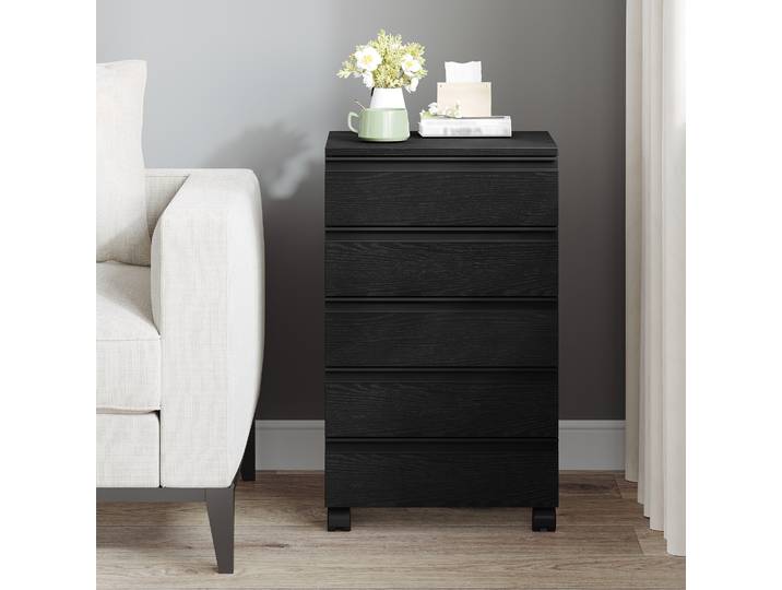 Armoire de classement mobile à 5 tiroirs, armoire de classement avec serrure et roulettes, rangement sous le bureau, convient aux formats A4, légal, lettre, pour la maison, le bureau