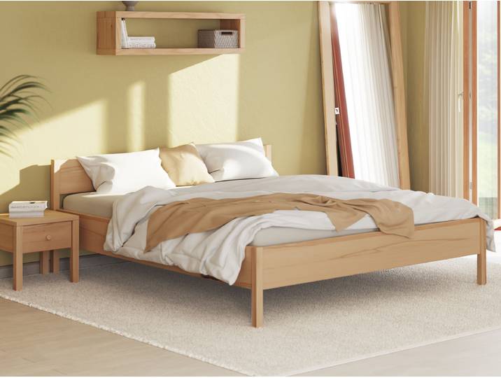 Bett Kernbuche „Fiona“ 160 x 190 cm Massivholz Buche