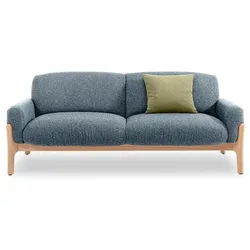 Segmüller Werkstätten Sofa 2-Sitzer groß Mika02 Stoff Blau