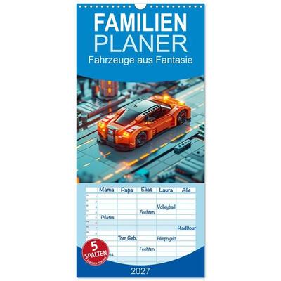 Familienplaner 2027 - Fahrzeuge aus Fantasie mit 5 Spalten (Wandkalender, 21 x 45 cm) CALVENDO