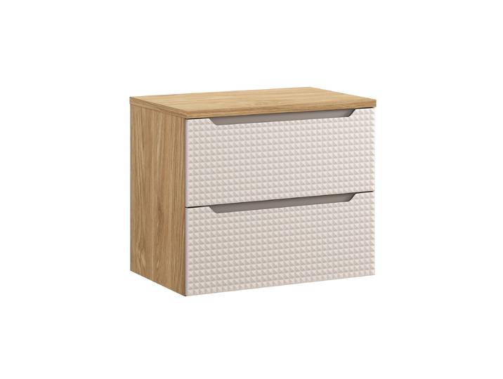 Meuble sous-vasque 70cm plan de toilette Mallory Beige et bois