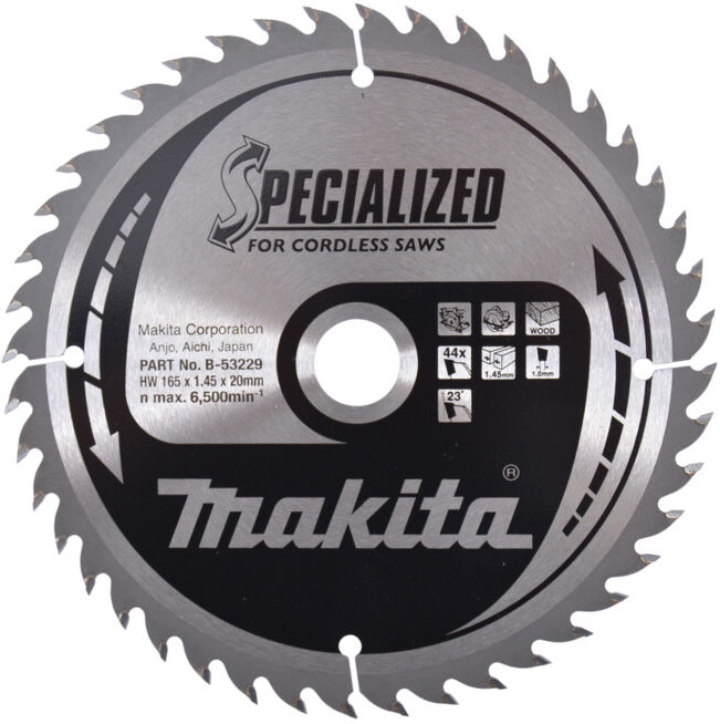 Lame de scie Makita SPECIALIZED 165x20x44Z (B-53229)