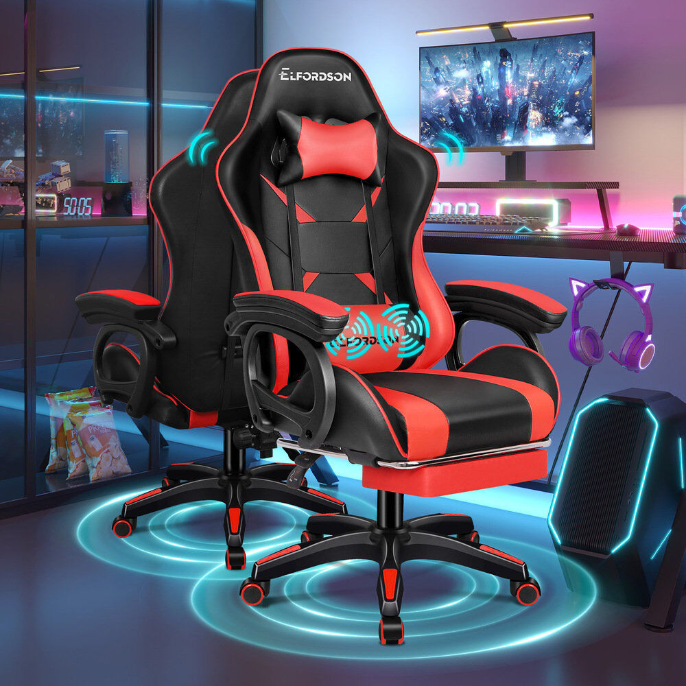 Metro Lane Gaming Chair with Headrest Red/Black 65cm W X 88cm D