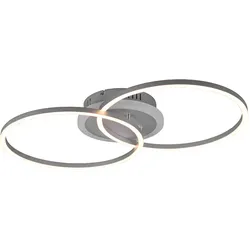Deckenlampe LED Deckenleuchte Fernbedienung dimmbar mit RGB Farbwechsler Wohnzimmer, Metall, RGB LED 30W 3350Lm 3000K, LxBxH 60x35x8 cm