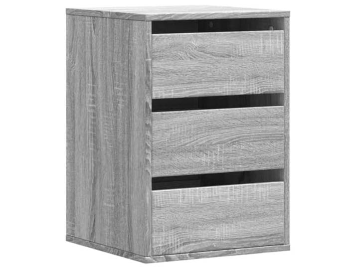 Foknhdi Kommode mit 3 Schubladen Grau Sonoma 40x41x58 cm Holzwerkstoff Kompakter Schubladenschrank im Sonoma Grau Design für Schlafzimmer und Flur, pflegeleicht mit Kippschutz für Sicherheit.