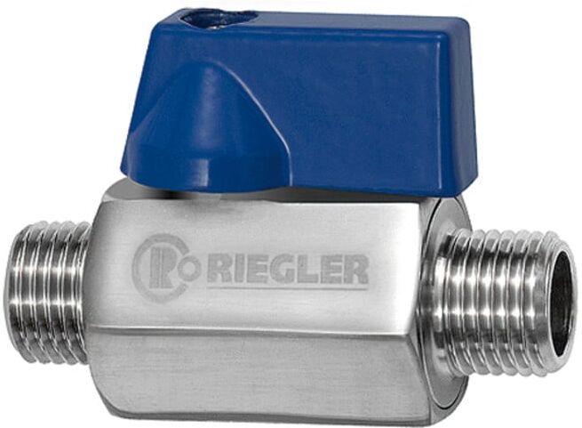Riegler Mini-vanne à bille, acier inoxydable 1.4401, M/M, G 3/8, DN 10 (379.02-ES)