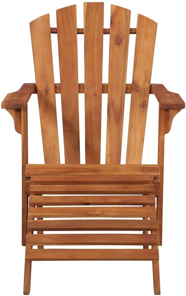 Adirondack-Gartensessel aus massivem Akazienholz mit Fußablage - ergonomisches Design, witterungsbeständig, pflegeleicht und einfach zu montieren