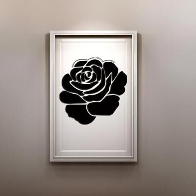 Snug & Styled Floral Mirror Wall Stickers Acrylic Wall Decor For Living Room Bedroom & Home black