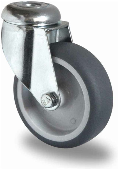 CASCOO Roulette pivotante à trou central ø 75 mm Série P2T2 à palier lisse (HAH12C0075P2T2P0N)