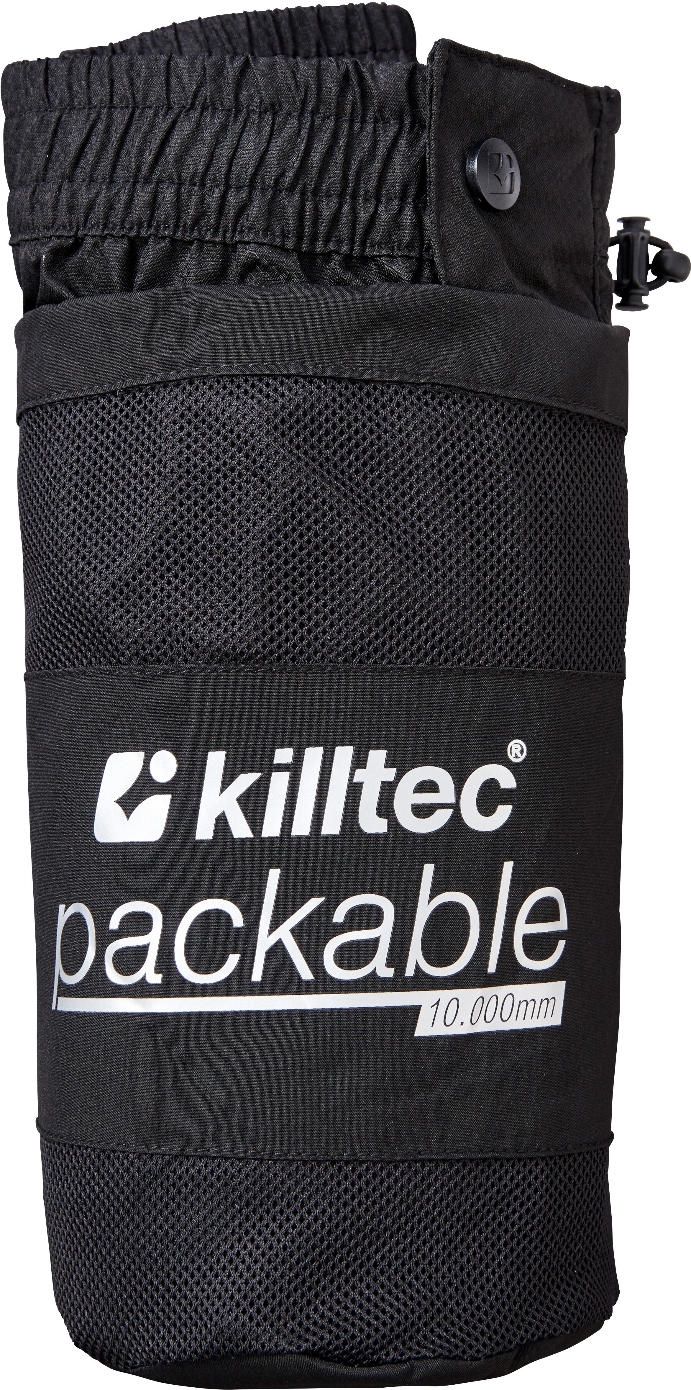 Regenhose KILLTEC "KOS 18 WMN PNTS", Damen, Gr. 38, Normalgrößen, schwarz, Obermaterial: 100% Polyester, Hosen Regenhose, Leichte, packbare Regenhose, 10.000 mm wasserdicht, atmungsaktiv