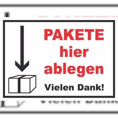 HB-Druck Pakete hier ablegen Schild A3 (297x420mm)