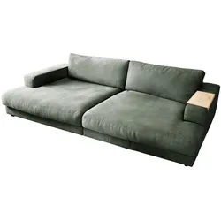 BIG SOFA MIT TABLETT MADELINE Grün Webstoff