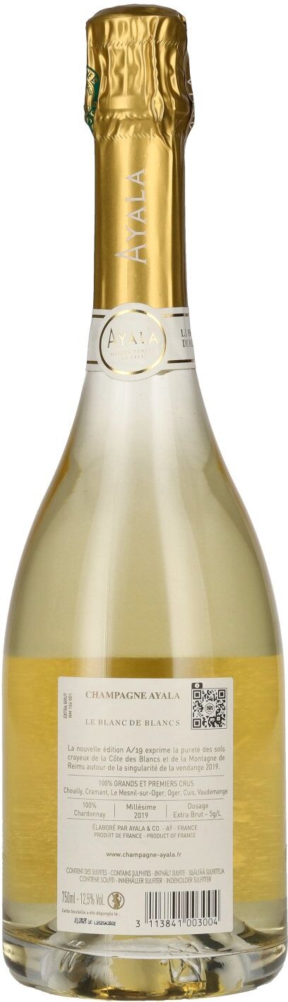 Ayala Champagne A/19 Le Blanc de Blancs Extra-Brut Millésime 2019 12,5% Vol. 0,75l