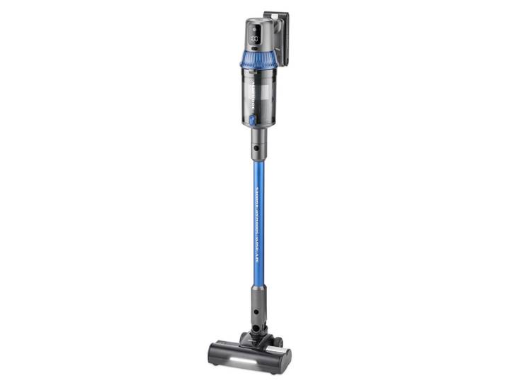 Trisa Electronics Akku-Bodenstaubsauger, Blau, Kunststoff, 25.5x131x32.5 cm, Filter abwaschbar, Leistungsregler, Teleskoprohr, Bodendüse umstellbar, geeignet zur Entfernung von Tierhaaren, LED-Licht, Filterschnellreinigungsfunktion, Ladekontrollanzeige, ergonomischer Handgriff, beutellos, einstellbare Saugstufen, Softrollen, Leichtlaufrollen, stufenlose Saugkraftregulierung, Zyklon-Technologie, schallgedämpfter Motor, 2-in-1-Funktion, leistungsstarker Akku, Wandhalterung, Zubehörhalterung, einfaches Entleeren, leicht zu reinigen, Elektrogeräte