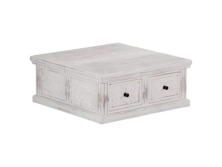 Table basse Blanc - VIDAXL - 70x70x30 cm - Bois de manguier massif