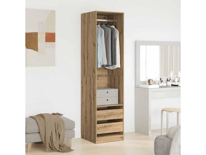 Garde-robe - - Armoire penderie - Bois ingénierie - Chêne artisanal - 50x50x200 cm 998noo93a