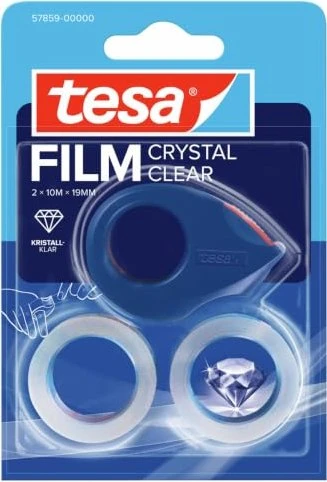 tesa Mini Abroller, inkl. 2 Klebefilm Film 19 mm x 10 m kristall-klar