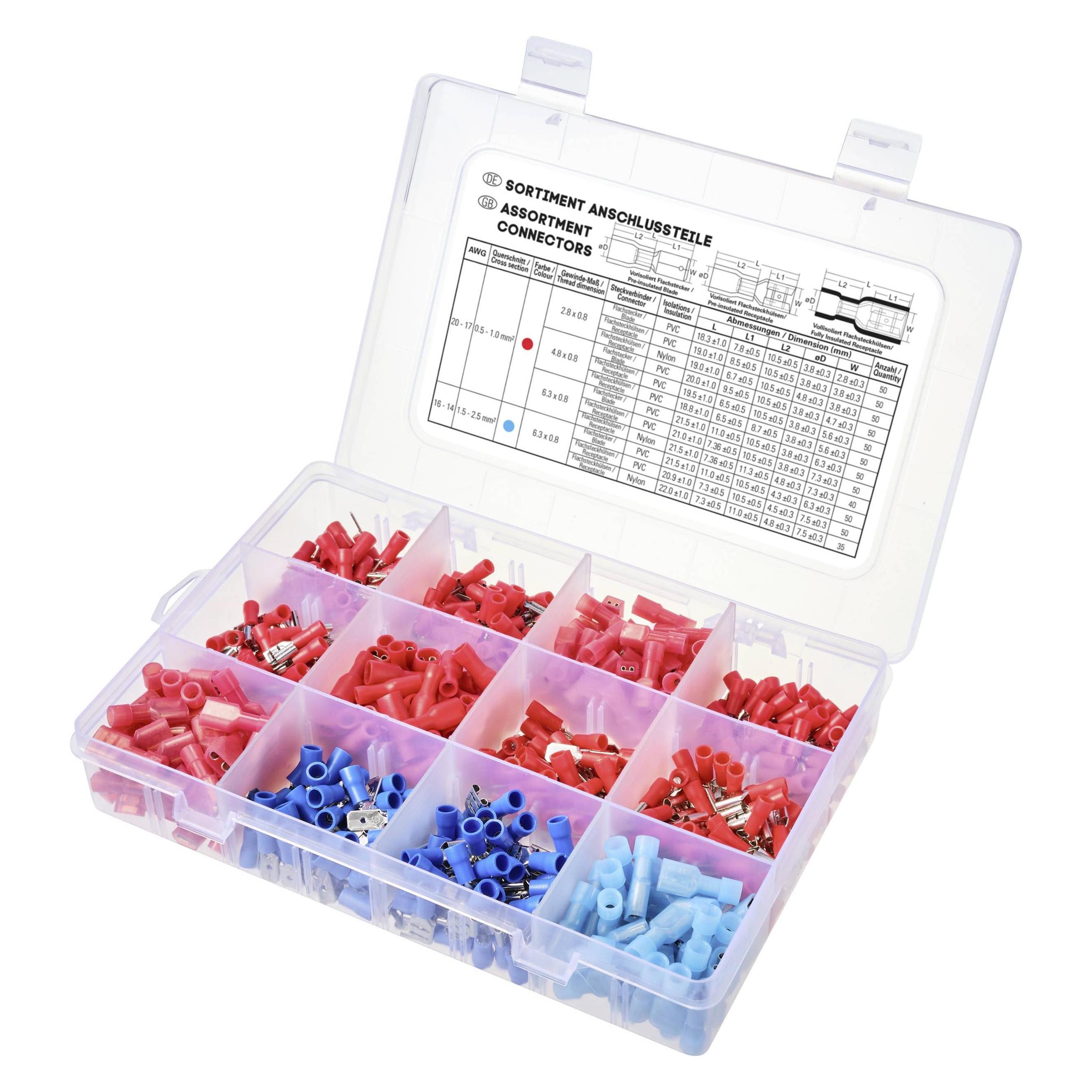 Tru Components TC-11894516 Quetschverbinder-Sortiment 0.5mm² 2.5mm² Rot, Blau 575St. (TC-11894516)