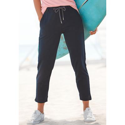 7/8-Hose ELBSAND "Ivalo", Damen, Gr. XXL (44), N-Gr, blau (marine), Sweatware, Obermaterial: 95% Baumwolle, 5% Elasthan, unifarben, figurumspielend 7/8-Länge, Hosen 7/8-Hose, aus Sweatware, Jogginghose, Relaxhose, Freizeitlook