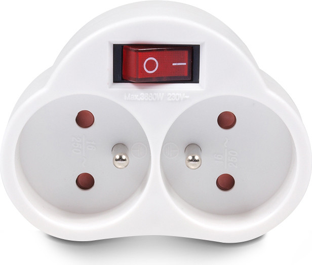 Maclean X2 stroomstopcontact met Energy MCE31 schakelaar, 3680W