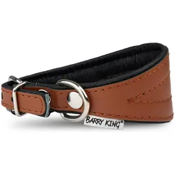 Barry King Obroża dla psa, wzór charta, 50MM/35CM koniak (Hund), Halsband + Leine