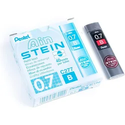 Pentel, Bleistiftminen, Stifter AIN STEIN High Polymer, B, 0,7 mm, etui a 40 stk. (40 Stk., 0.70 mm, B)