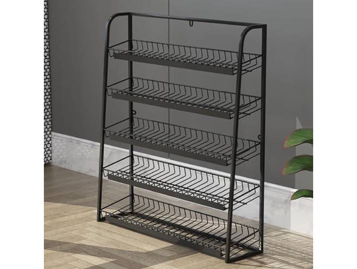 Snack-Organizer, 5-stufiges Snack-Regal for Geschäfte, Einzelhandelsdisplay(Black,60x15x67cm)
