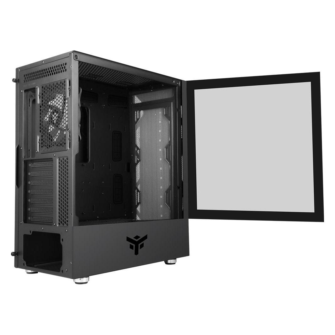 Itek Boitier Moyen Tour ATX compatible Vertibra X210 RGB avec panneau vitré (Noir) (ATX, mATX, Mini-ITX) (ITGCAVX210)