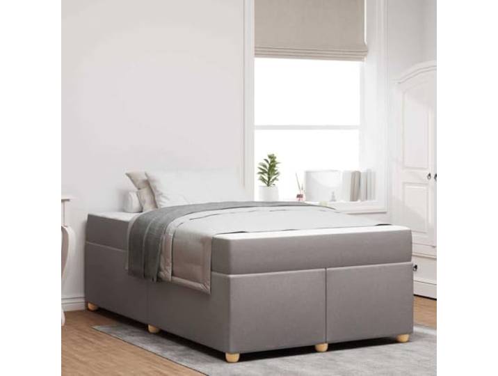 Stoffbezug Modernes Design Bettgestell mit Matratze Taupe 120 x 200 cm Bettrahmen mit Matratze Taupe 120x200 cm Stoff Bettgestell mit Taschenfederkernmatratze Kleines Doppelbett Modernes Design