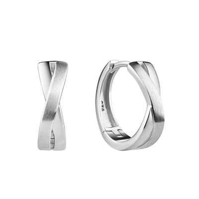 Paar Creolen FIRETTI "Schmuck Geschenk Silber 925 Ohrschmuck Ohrringe X Form", silber (silberfarben), Ohrringe, Damen, 15mm, Silber 925 (Sterlingsilber)