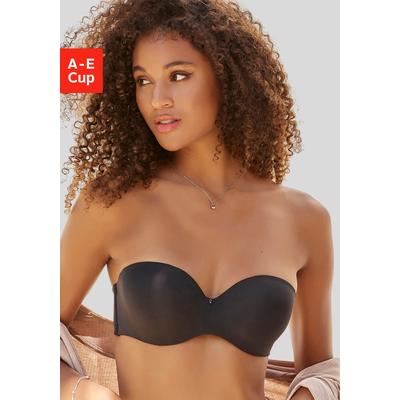 Multiway-BH LASCANA "Dirndl-BH, T-Shirt-BH, trägerloser BH, Schalen-BH", Damen, Gr. 80, Cup A, schwarz, Microtouch, Obermaterial: 60% Polyamid, 35% Polyester, 5% Elasthan, Basic, BHs, mit verschiedenen Tragevarianten, BH ohne Träger, große Größen