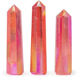 Gemstone Obelisk Point approx 9cm - Aurura Crystal Quartz - Peach