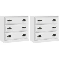 vidaXL Sideboards 2 Stk. Weiß Holzwerkstoff