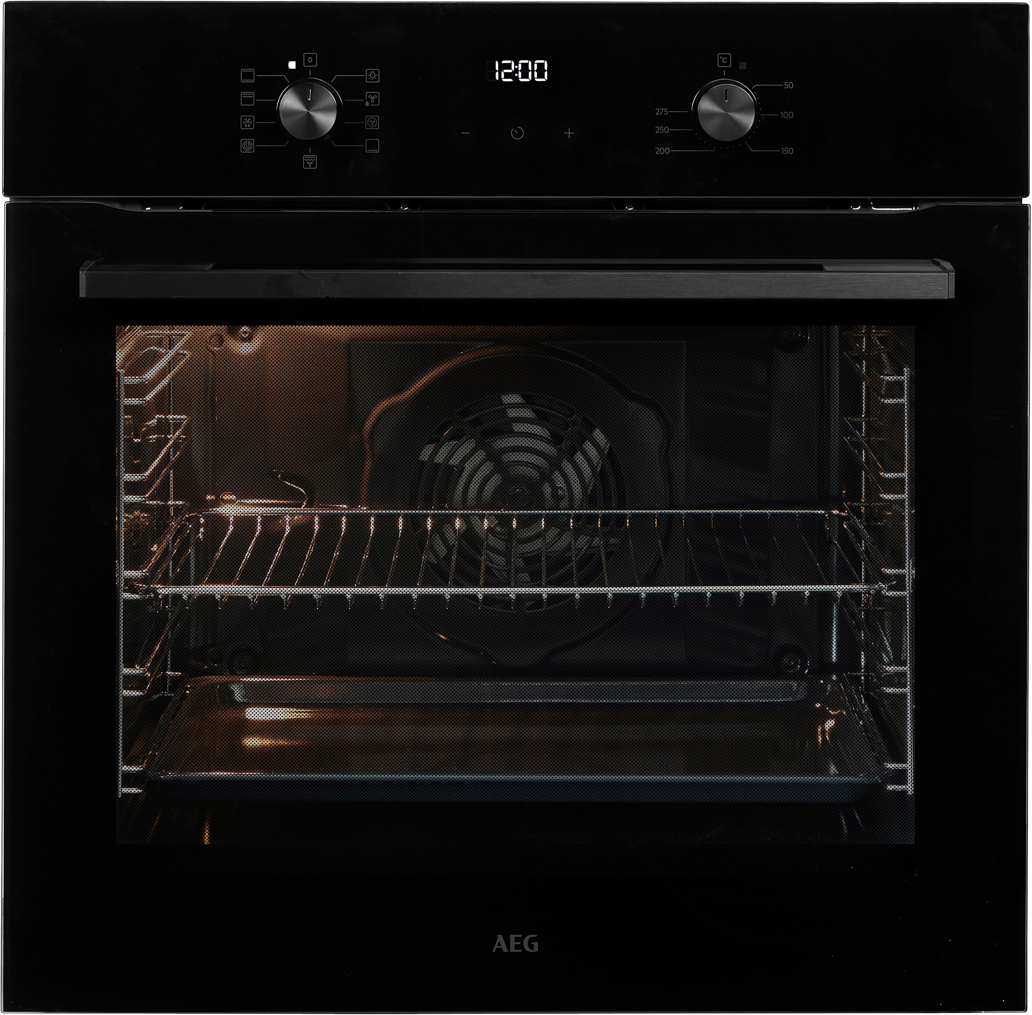 AEG Backofen-Set "HH24BSIB", Energieeffizienz: A+, schwarz, Herdsets, Heißluft: Gleichmäßiges Garen auf 3 Ebenen: ideal für Mehrblech‑Backen, Backofen-Set