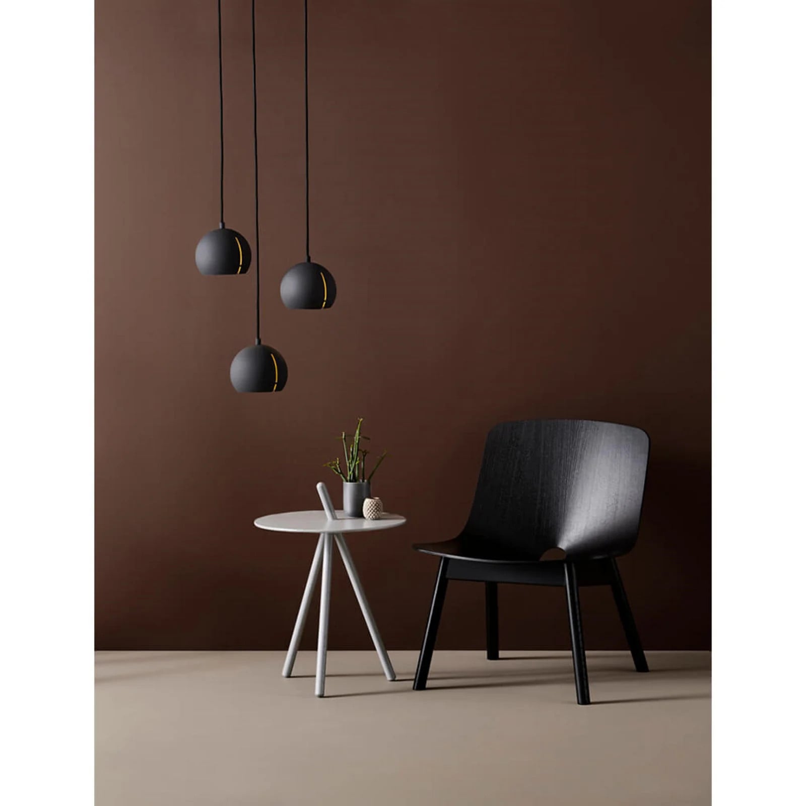Woud Gap Hanglamp Rond - Zwart/Messing - Metaal