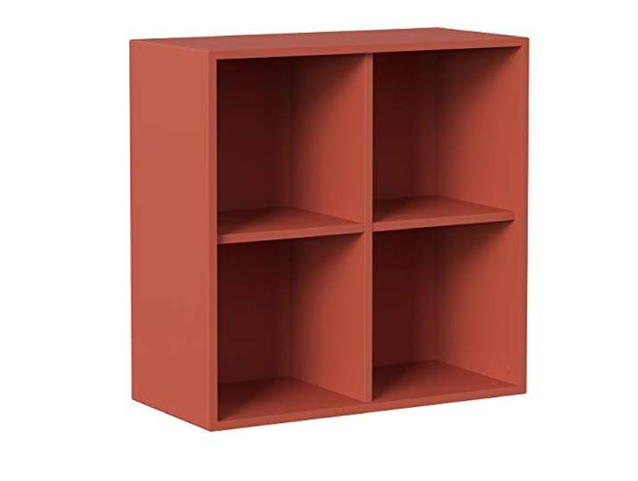Iconico Home QBE, Wandwürfel mit 4 Fächern, Eingang, Wohnzimmer, Schlafzimmer, Jugendzimmer, Arbeitszimmer, 75 x 35 x 75 cm, Koralle