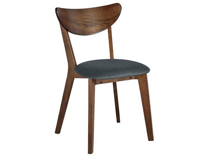 Beliani Moderne Esszimmerstühle 2er Set Esszimmer Küche dunkler Holzfarbton/grau Erie
