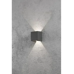 Konstsmide HighPower LED Außen-Wandleuchte CREMONA, 3W 3000K 460lm, Anthrazit, Aluminium / Acrylglas klar, Lichtaustritt verstellbar KON-7959-370