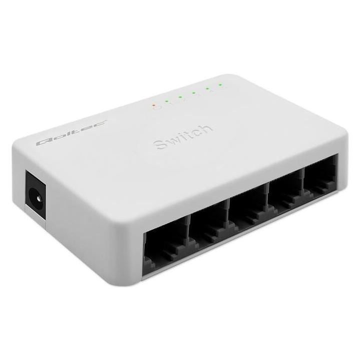 Qoltec Netzwerk Switch 5x RJ45 Port 100Mbps LAN (5 Ports) (Qoltec)
