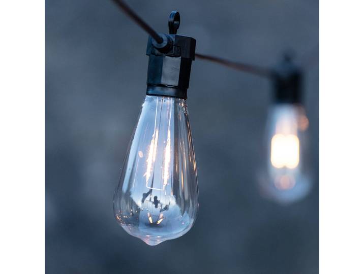 Markslöjd Garden 24 LED-Lichterkette Pear 10-flammig ST64 Pear, dimmbar, klar / transparent, Kunststoff, Modern